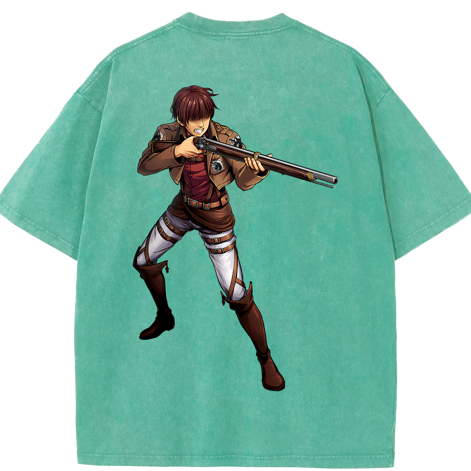 （画像用） 進撃の巨人 Attack on Titan 綿100% ヴィンテージ風 半袖Tシャツ（背面プリント）